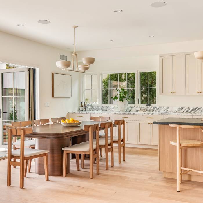 Kitchen and dining vignette from a StyleLab project